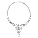 18K White Gold Micro Pave Diamond Handmade Beautiful Choker Necklace