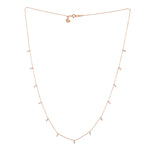 Prong Set Diamond Handmade Beaded Princess Necklace In 18K Yellow Gold