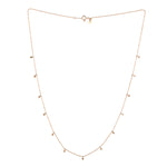 Prong Set Diamond Handmade Beaded Princess Necklace In 18K Yellow Gold