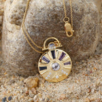 Baguette Amethyst Diamond Multi Gemstone Designer Charm Pendant 18k Yellow Gold Chain Necklace For Her