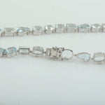 Aquamarine Wedding Choker Necklace In 18k White Gold March Birthstone Jewelry