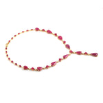 Faceted Natural Ruby Gemstone Princess Necklace In Solid 18k Yellow Gold Wedding Gift