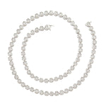 Solid 18K White Gold Pave Natural Diamond Designer Choker Necklace