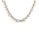 Moissanite Gemstone Prong Wedding Choker Necklace In 14K Yellow Gold