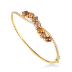 Mix Cut Ice Diamond Pave Unique Wedding Bangle In 18K Yellow Gold For Gifts