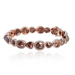 18K Rose Gold Multi Shape Ice Diamond Wedding Bangle For Women's