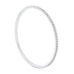 18K White Gold Pave Natural Dimond Handmade Wedding Bangle For Women's