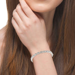 18K White Gold Prong Set Rose Cut Diamond Designer Wedding Bangle