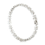 18K White Gold Prong Set Rose Cut Diamond Designer Wedding Bangle