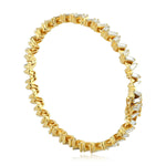 Baguette Cut Diamond Handmade Wedding Bangle In 18K Yellow Gold