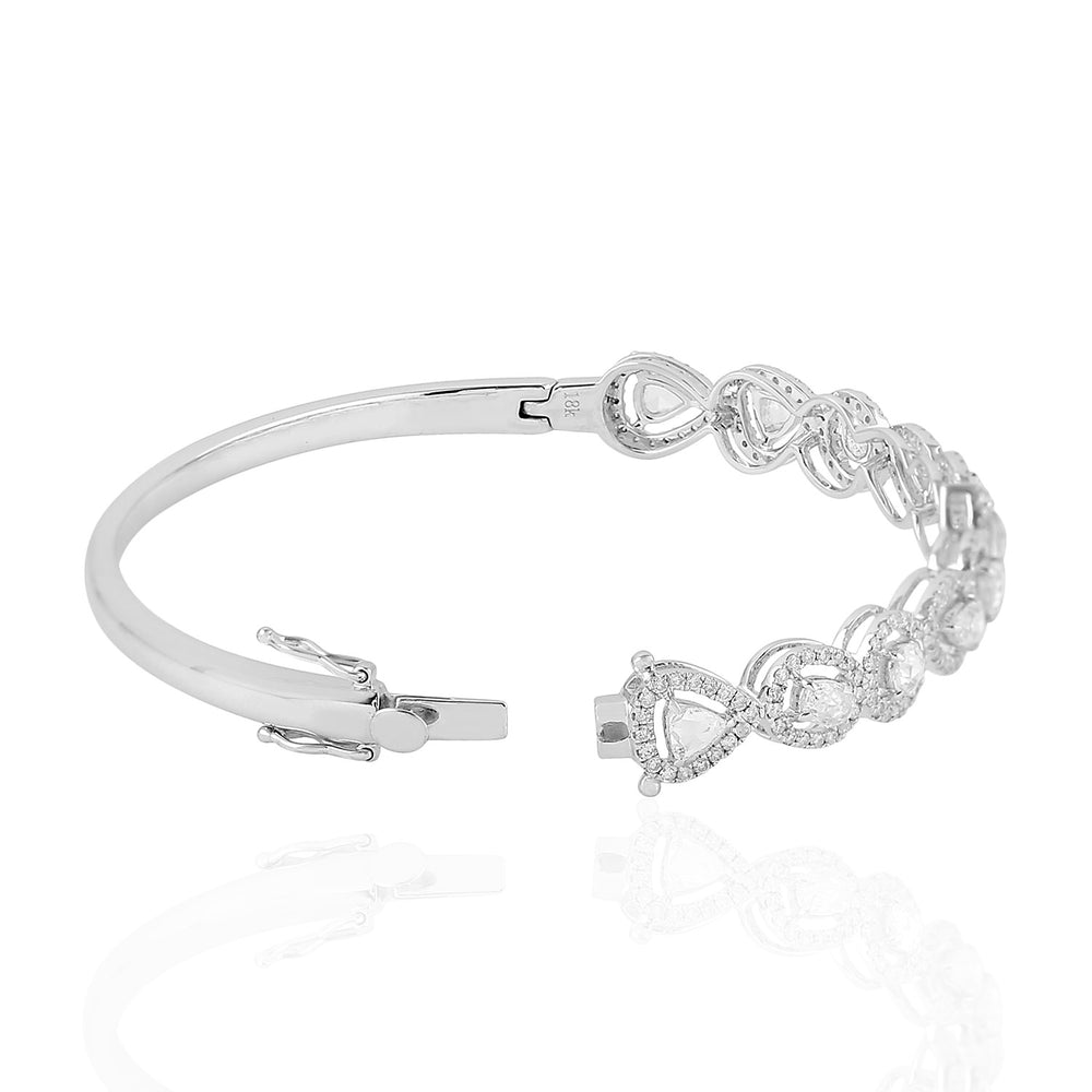 18k White Gold Natural Diamond Beautiful Bangle For Women For Gift