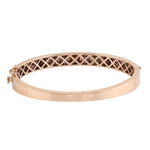 14K Rose Gold Micro Pave Diamond Pyramid Design Wedding Bangle For Her