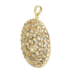 Bezel Set Uncut Diamond Designer Pendant In 18K Yellow Gold