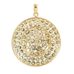 Bezel Set Uncut Diamond Designer Pendant In 18K Yellow Gold