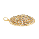 Bezel Set Uncut Diamond Designer Pendant In 18K Yellow Gold