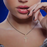 14K Yellow Gold 925 Silver Natural Uncut Diamond Cross Mythological Pendant Jewelry