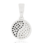 Natural Black & White Micro Pave Yin Yang Pendent In 14k White Gold