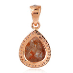 18k Rose Gold Pear Cut Ice Diamond Designer Charm Jewelry For Her