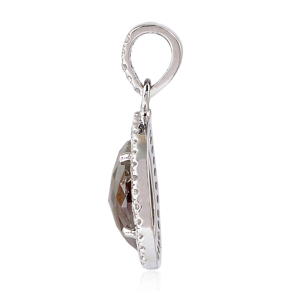 Pear Cut Genuine Ice Diamond Made In 18K White Gold Charm Jewelry For Her