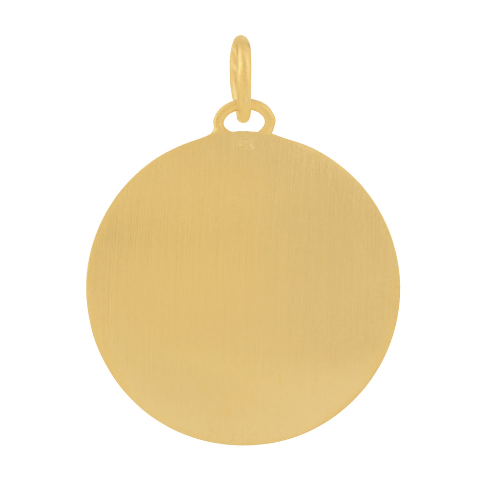 14K Yellow Gold Pave Diamond Sun Star Cloud Design Charm Pendant