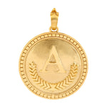 14K Solid Yellow Gold Initial "A" Alphabet Charm Pendant Jewelry For Unisex