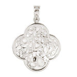 Natural Rose Cut Diamond Clovers Design Pendant Gift For Her In 18k White Gold