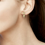 Natural Diamond Pear Shaped Dangle Earrings In 14K Yellow Gold