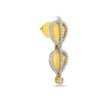 Natural Diamond Pear Shaped Dangle Earrings In 14K Yellow Gold