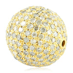 18K Yellow Gold Pave Diamond Handmade Beaded Finding