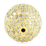 18K Yellow Gold Pave Diamond Handmade Beaded Finding