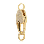 10K Yellow Gold Pave Natural Diamond Lock Finding Accessories For Unisex