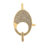 10K Yellow Gold Pave Natural Diamond Lock Finding Accessories For Unisex