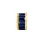 Baguette Sapphire Gemstone Channel Set Designer Charm Finding 14K Yellow Gold Jewelry For Unisex