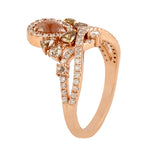 Natural Ice Diamond Pave Designer Ring Jewelry In 18k Rose Gold