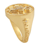 Natural Diamond Capricorn Zodiac Signet Ring December January Birth Month In Gold