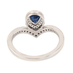 Pear Cut Blue Sapphire Pave Diamond Engagement Ring In White Gold