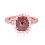 Fancy Cut Ice Diamond Studded Solitaire Ring In 18K Rose Gold For Engagement