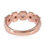 Hexagon Ice Diamond Half Eternity Band Ring Made In 18K Rose Gold For Her