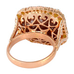 Unshaped Geode Prong Natural Diamond Cocktail Ring In 18K Rose Gold