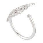 Baguette Diamond Designer Between The Figure Ring In 18K White Gold For Women's