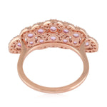 Rose Cut Pink Sapphire Prong Natural Diamond Designer Ring In 18K Rose Gold Jewelry