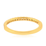 Pave Diamond Handmade Half Eternity Band Ring In 18K Yellow Gold