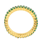 Baguette Emerald May Birthstone Full Eternity Band Ring In 18k Yellow Gold