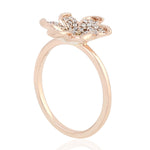 Natural Diamond Daisy Flower Ring In 18K Rose Gold Jewelry Gift