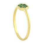 Prong Tsavorite Gemstone In 14k Yellow Gold Designer Ring