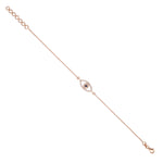 Bezel Set Blue Sapphire Pave Diamond Evil Eye Design Bracelet In 18K Rose Gold