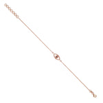 Bezel Set Blue Sapphire Pave Diamond Evil Eye Design Bracelet In 18K Rose Gold