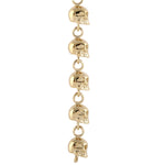 18K Yellow Gold Skull Shape Halloween Fixed & Flexible Bracelet For Gifts