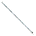 Heart Shaped Aquamarine Delicate Bracelet In 18k White Gold Gift For Her