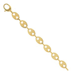 14K Yellow Gold Pave Diamond Link Chain Designer Bracelet Jewelry For Gifts